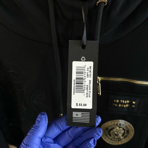 Supply & Demand Black Hoodie with Gold Embroidered Patch - Picture 3 of 8